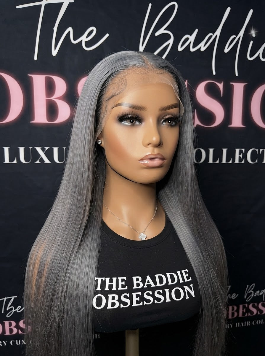 13x4 Straight Gray Transparent Lace Frontal
