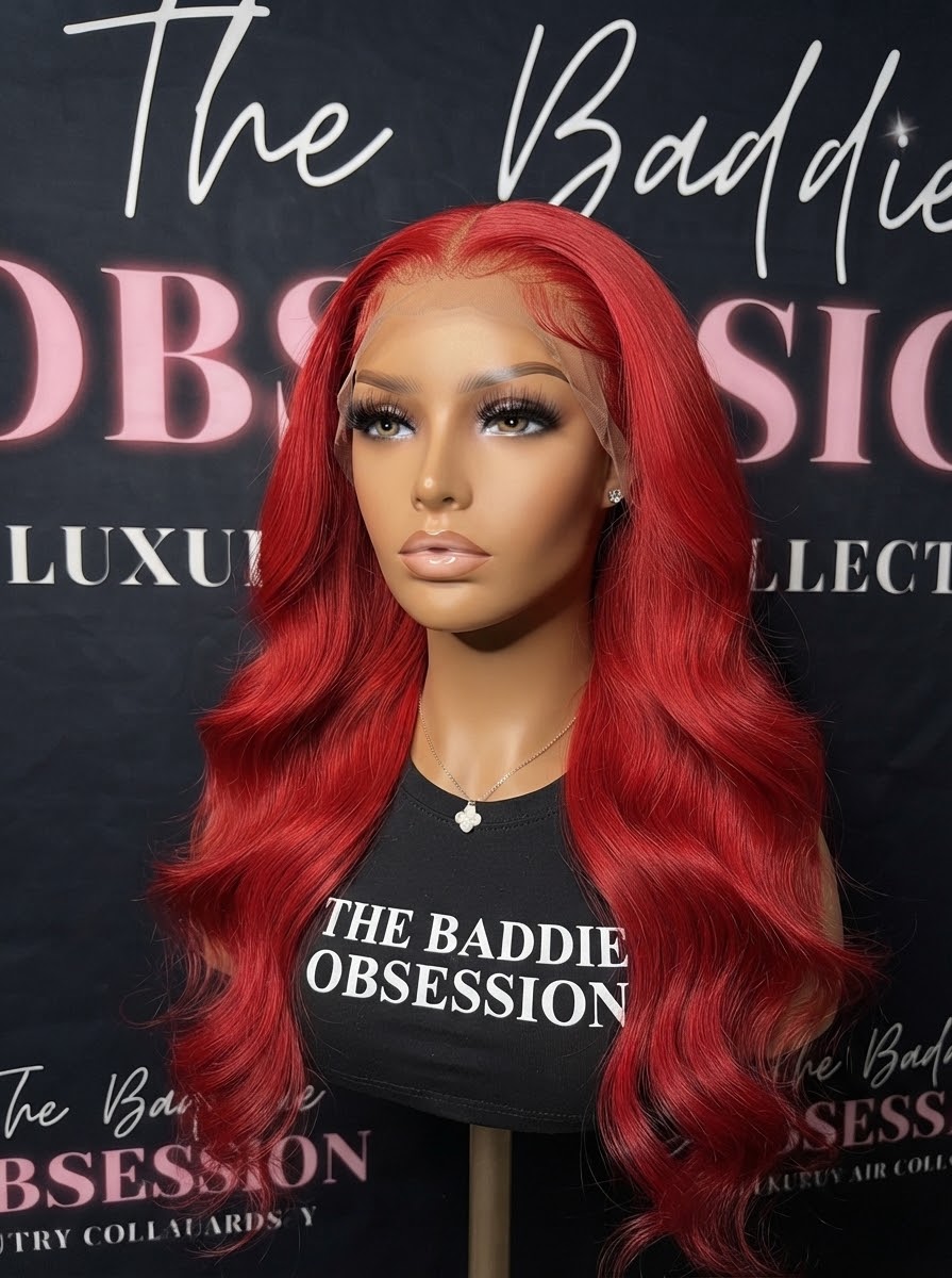 13x4 Red Body Wave Transparent Lace Frontal