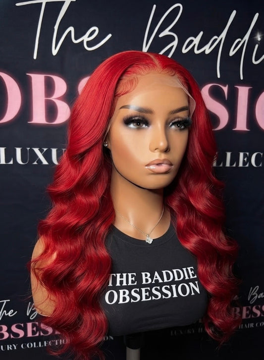 13x4 Red Body Wave Transparent Lace Frontal