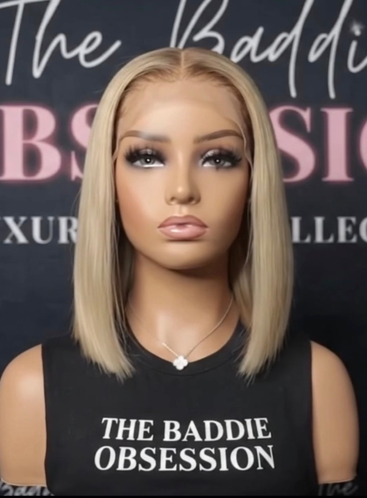 4x4 14 Inch Blonde Bob with Brown roots Transparent Lace
