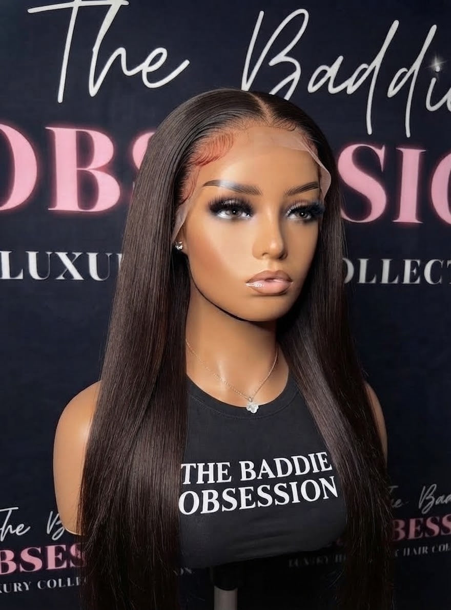 13x4 Chocolate Dark Brown Straight Transparent Lace Frontal