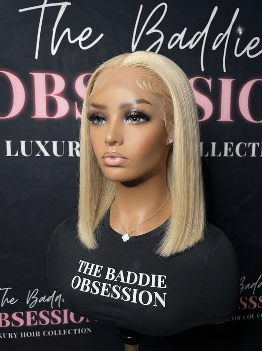 4x4 Blonde Bob Transparent Lace