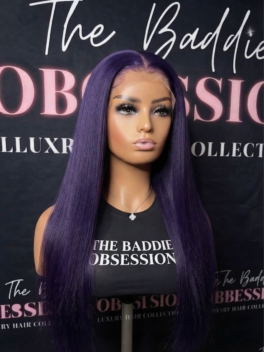 13x4 Purple Lace Frontal Wig 180% Density