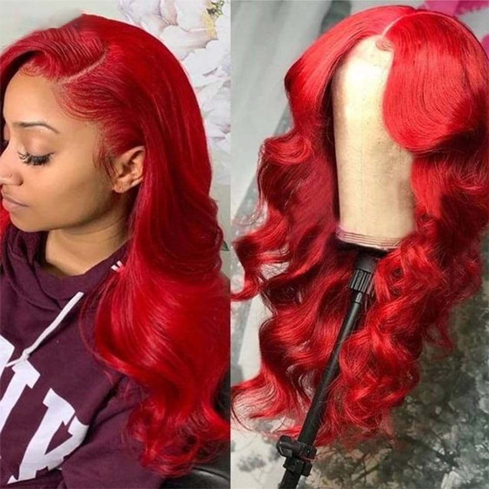 5x5 Red Body Wave Undetectable Lace Wig Human Hair The Baddie